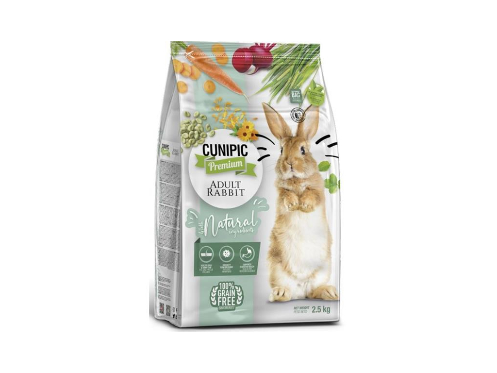 Cunipic Premium Rabbit Adult - dospělý králík 2,5 kg z kategorie Chovatelské potřeby a krmiva pro hlodavce a malá zvířata > Krmiva pro hlodavce a malá zvířata