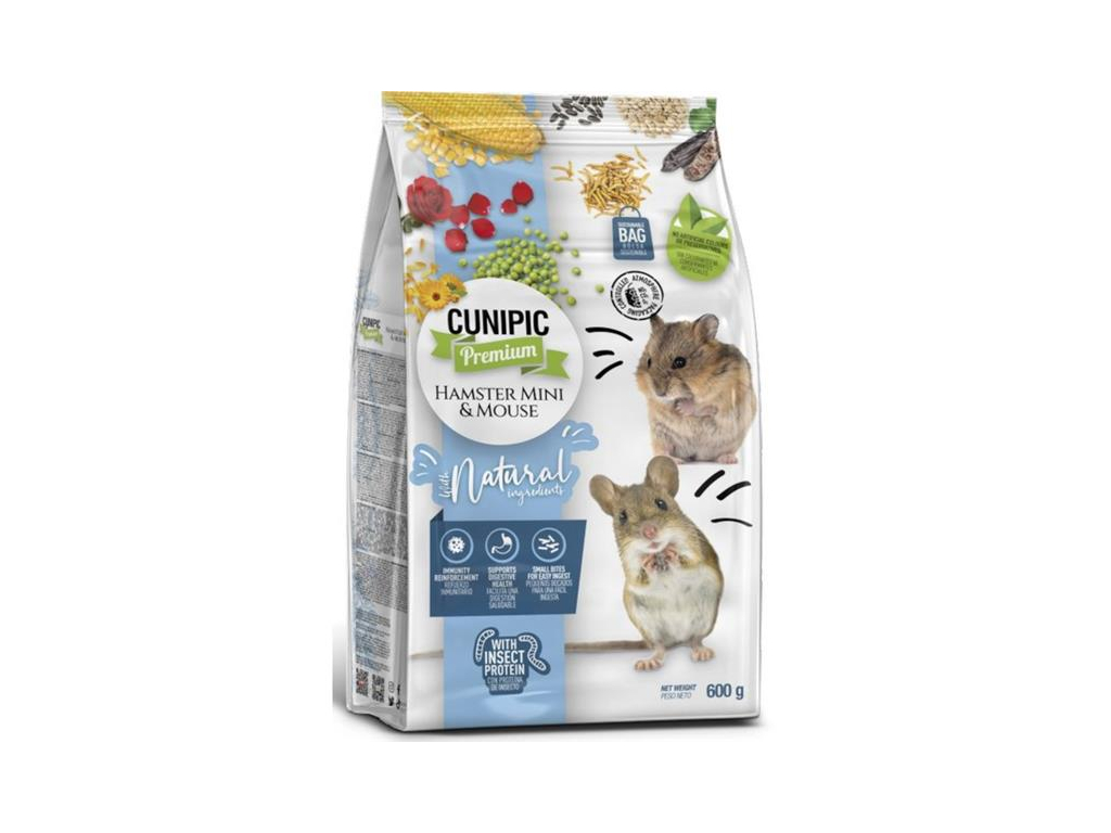 Cunipic Premium Hamster Mini & Mouse - křečík & myš 600 g z kategorie Chovatelské potřeby a krmiva pro hlodavce a malá zvířata > Krmiva pro hlodavce a malá zvířata