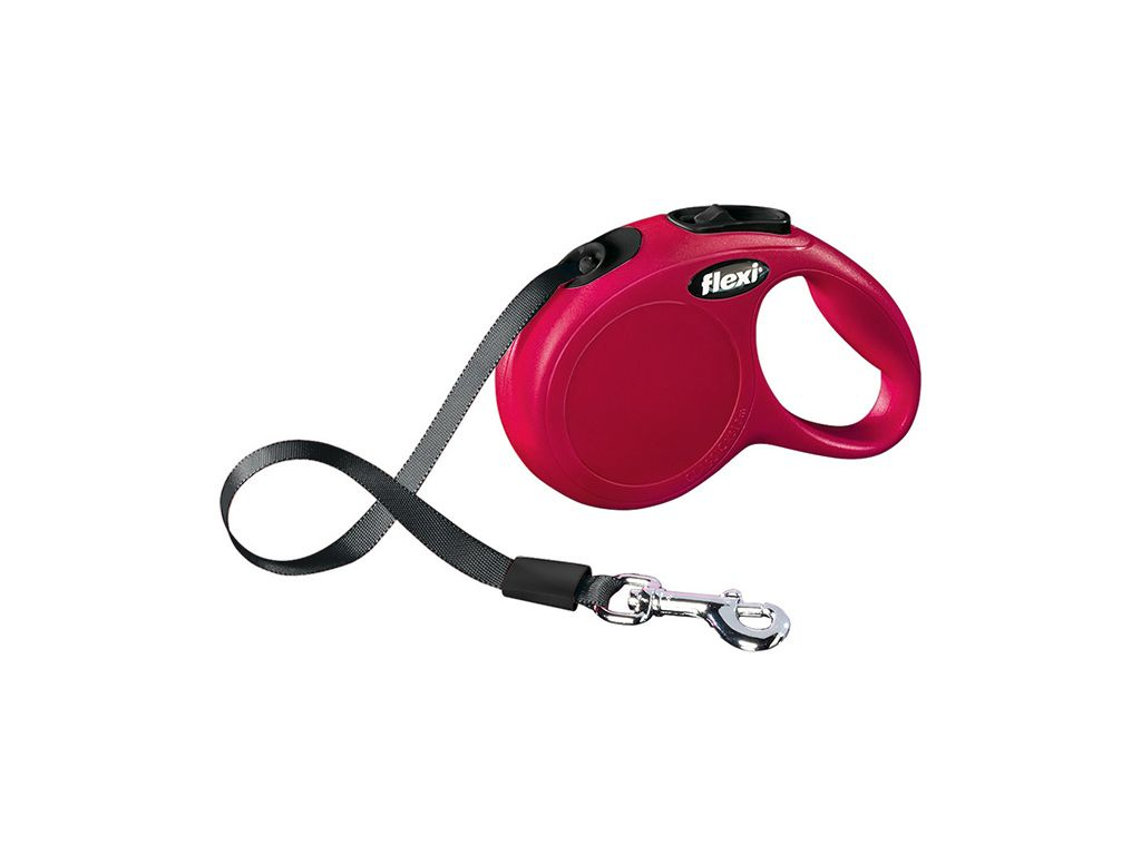Flexi NEW CLASSIC XS vodítko páskové 3m/12kg červená z kategorie Chovatelské potřeby a krmiva pro psy > Obojky, vodítka a postroje pro psy > Vodítka pro psy > Samonavíjecí vodítka pro psy