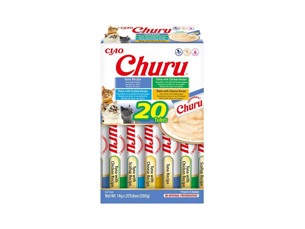 Inaba Churu cat snack tuňák multipack 20x14g z kategorie Chovatelské potřeby a krmiva pro kočky > Krmivo a pamlsky pro kočky > Pamlsky pro kočky