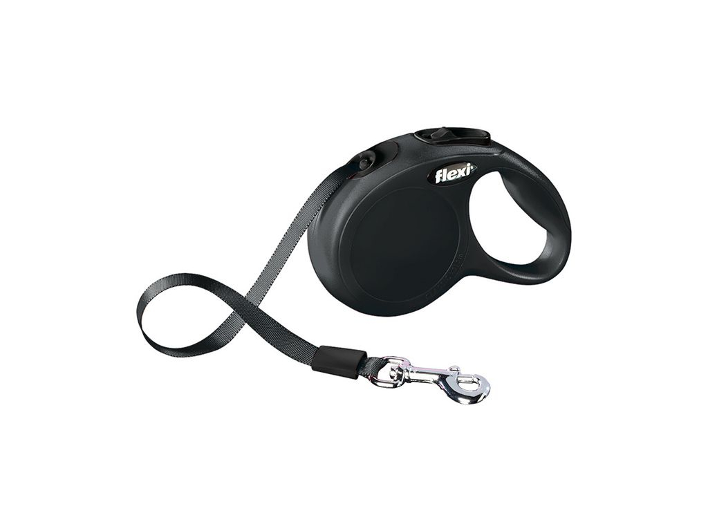 Flexi NEW CLASSIC XS vodítko páskové 3m/12kg černá z kategorie Chovatelské potřeby a krmiva pro psy > Obojky, vodítka a postroje pro psy > Vodítka pro psy > Samonavíjecí vodítka pro psy