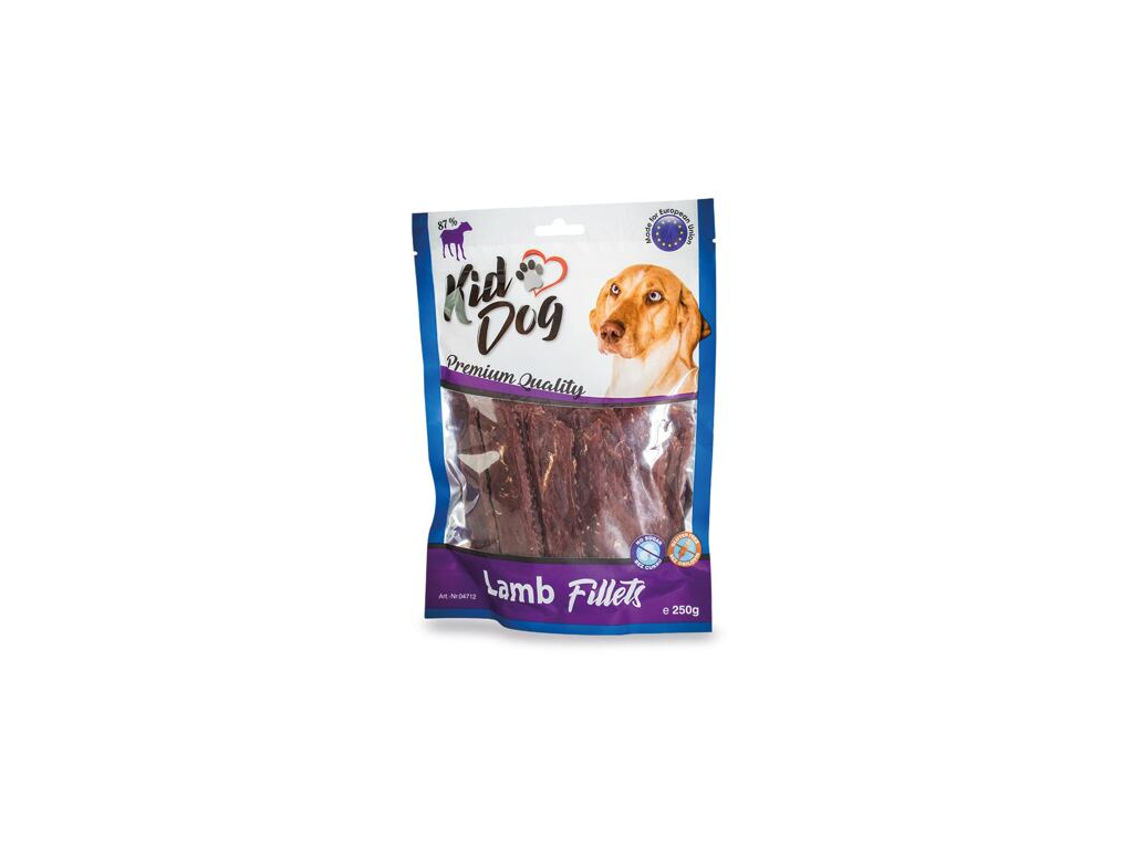 KIDDOG jehněčí filetované masíčko 250 g z kategorie Chovatelské potřeby a krmiva pro psy > Pamlsky pro psy > Sušená masíčka pro psy