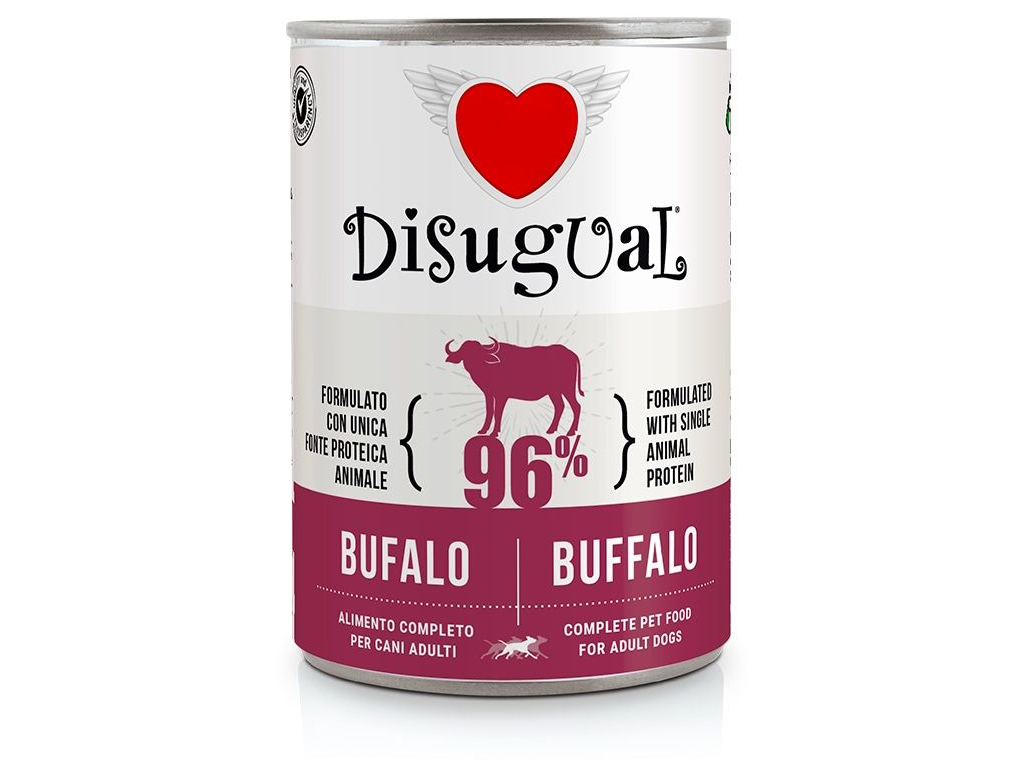 Disugual Dog Single Protein buvolí maso 400g z kategorie Chovatelské potřeby a krmiva pro psy > Krmiva pro psy > Konzervy pro psy