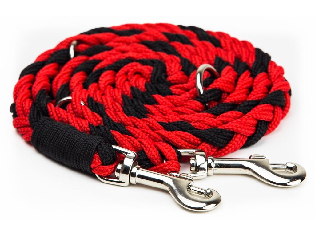 Nobby pletené vodítko L-XL 200cm 25mm červeno-černá z kategorie Chovatelské potřeby a krmiva pro psy > Obojky, vodítka a postroje pro psy > Vodítka pro psy > Klasická vodítka pro psy