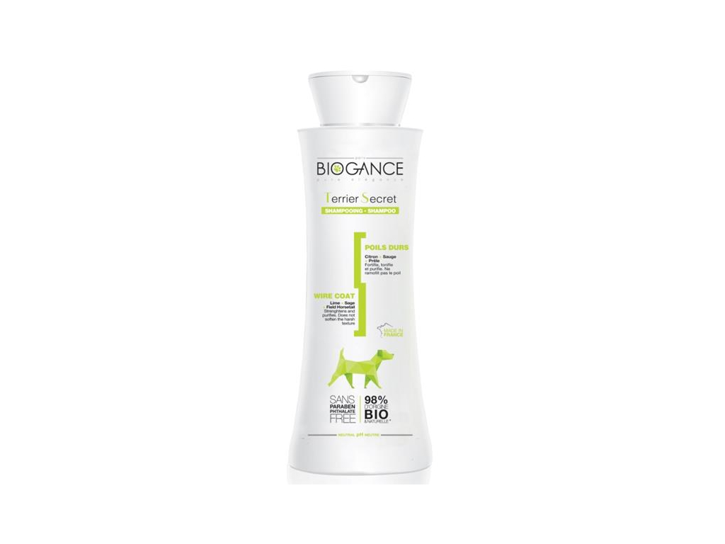 Biogance šampon Terrier secret - pro hrubou srst 250 ml z kategorie Chovatelské potřeby a krmiva pro psy > Hygiena a kosmetika psa > Šampóny a spreje pro psy