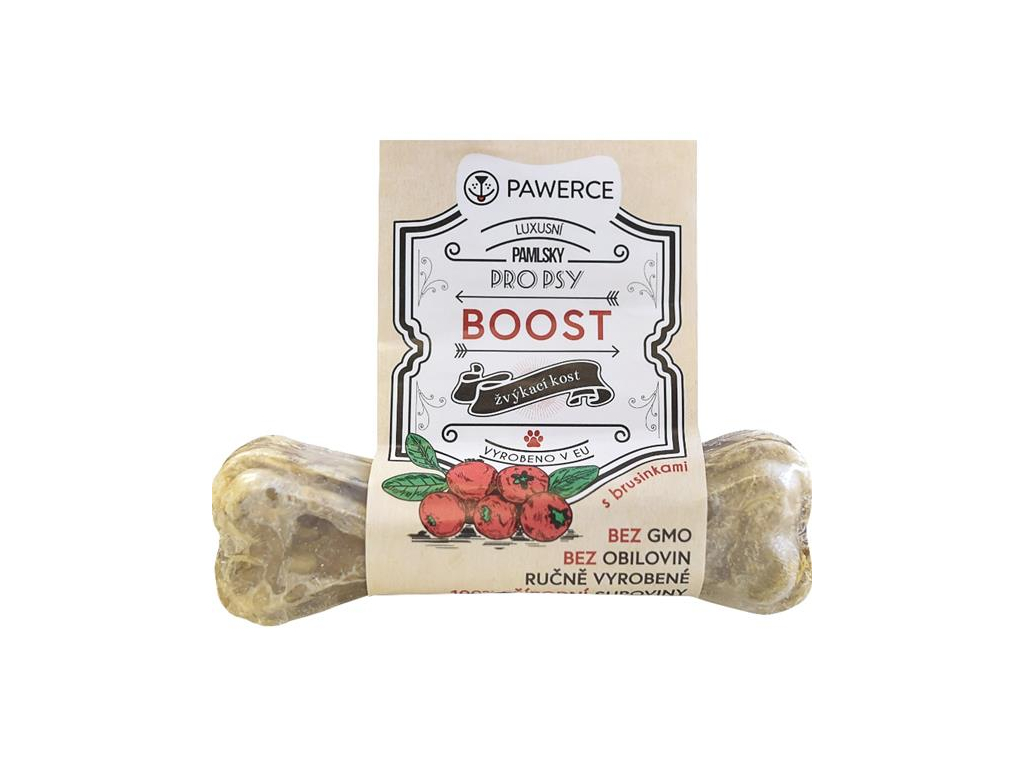 Pawerce žvýkací kost plněná BOOST 10cm z kategorie Chovatelské potřeby a krmiva pro psy > Pamlsky pro psy > Plněné buvolí kosti
