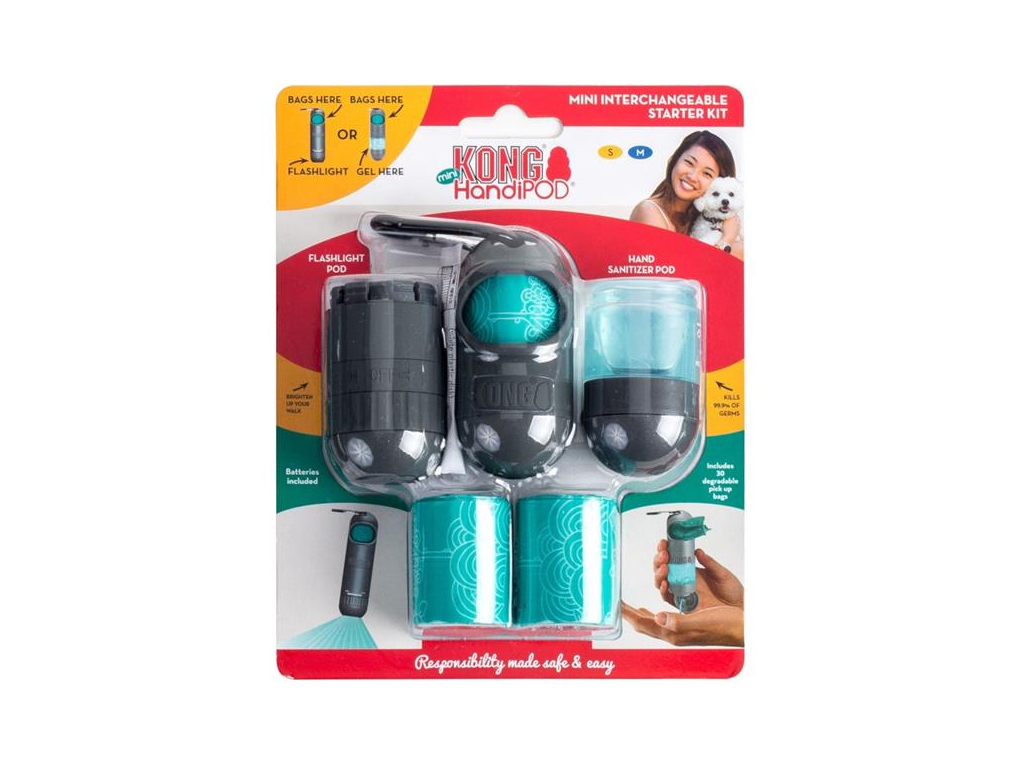 HandiPOD mini startovací set Kong z kategorie Chovatelské potřeby a krmiva pro psy > Hygiena a kosmetika psa > Zásobníky a sáčky na psí exkrementy