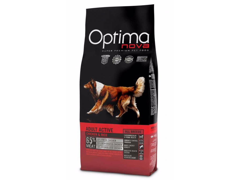 OPTIMAnova Dog Adult Active 12 kg z kategorie Chovatelské potřeby a krmiva pro psy > Krmiva pro psy > Granule pro psy