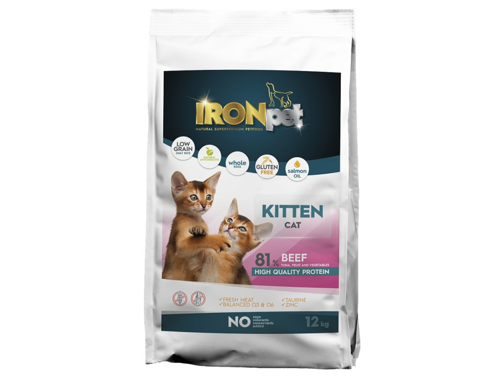 IRONpet Cat Kitten Beef (Hovězí) 12 kg z kategorie Chovatelské potřeby a krmiva pro kočky > Krmivo a pamlsky pro kočky > Granule pro kočky