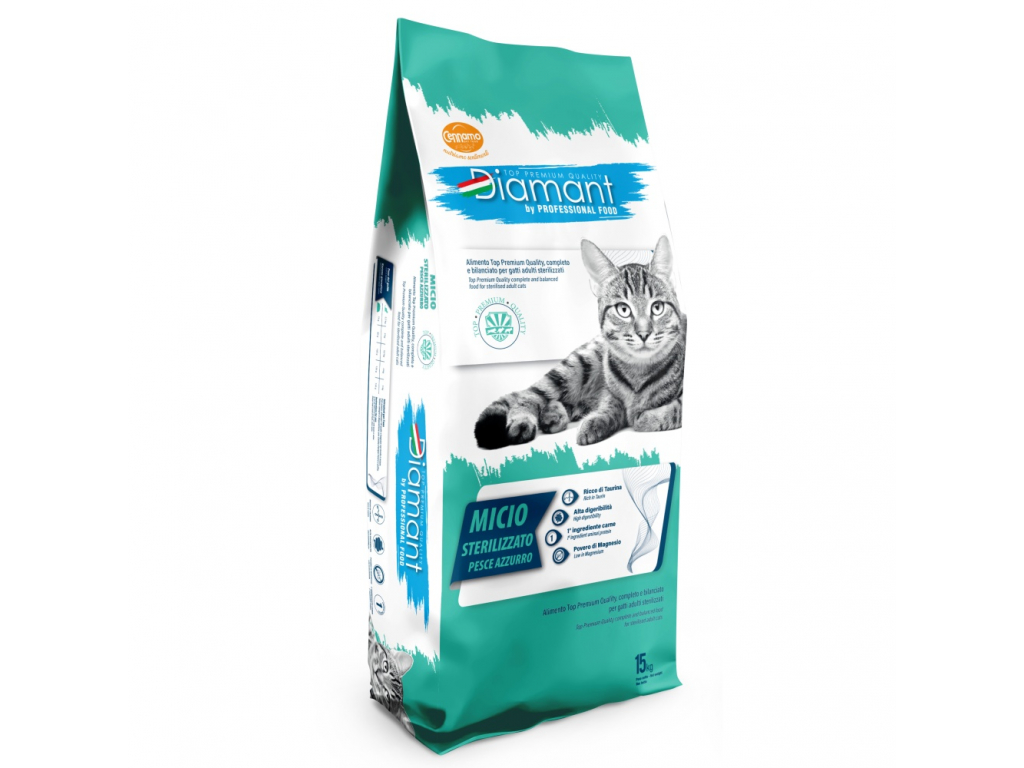Diamant Cat Micio Sterilised Modrá ryba 15 kg z kategorie Chovatelské potřeby a krmiva pro kočky > Krmivo a pamlsky pro kočky > Granule pro kočky