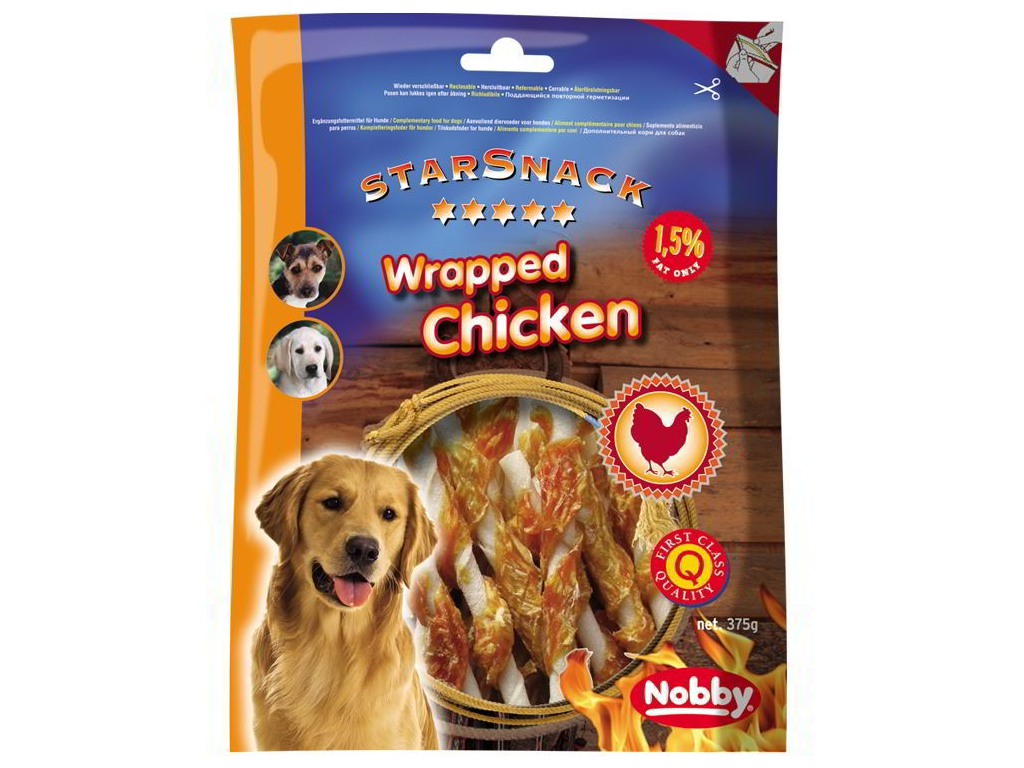 Nobby StarSnack Wrapped Chicken pamlsky 375g z kategorie Chovatelské potřeby a krmiva pro psy > Pamlsky pro psy > Žvýkací pamlsky pro psy