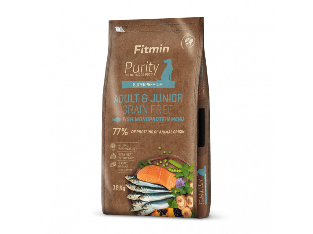 Fitmin Purity GF Adult & Junior Fish menu 12 kg z kategorie Chovatelské potřeby a krmiva pro psy > Krmiva pro psy > Granule pro psy