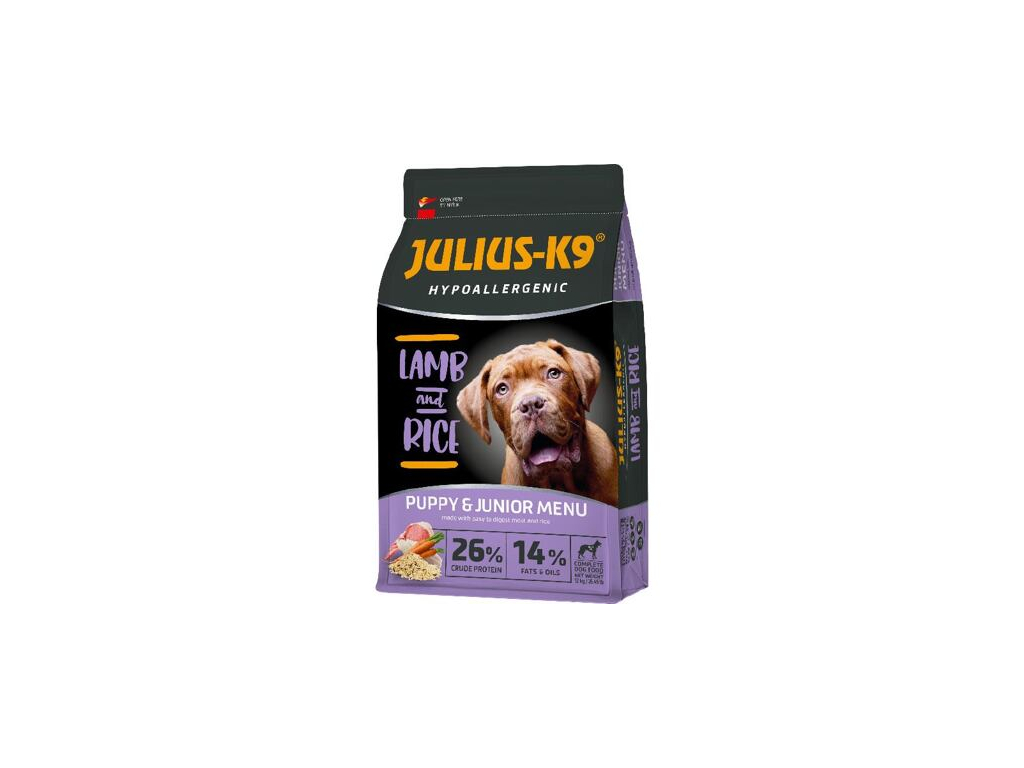 JULIUS K-9 HighPremium PUPPY&JUNIOR Hypoallergenic LAMB&Rice 12+2kg z kategorie Chovatelské potřeby a krmiva pro psy > Krmiva pro psy > Granule pro psy