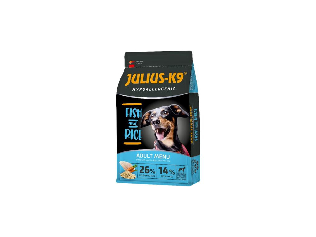 JULIUS K-9 HighPremium ADULT Hypoallergenic FISH&Rice 3kg z kategorie Chovatelské potřeby a krmiva pro psy > Krmiva pro psy > Granule pro psy