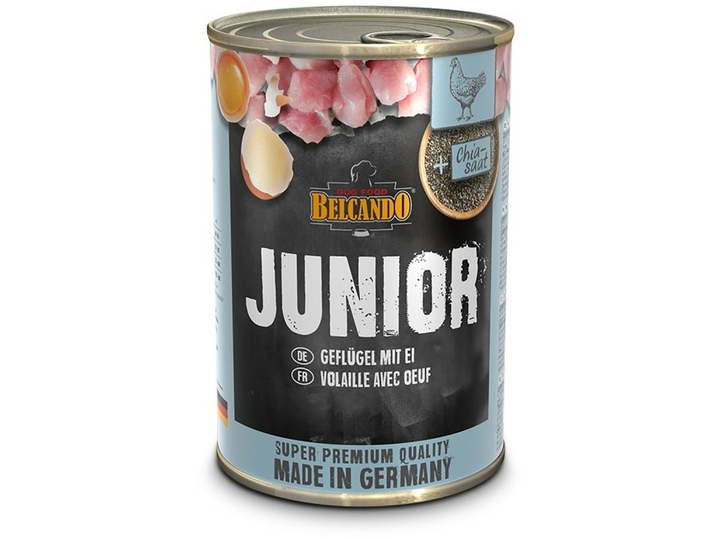 Belcando Junior drůbeží s vejci 800 g z kategorie Chovatelské potřeby a krmiva pro psy > Krmiva pro psy > Konzervy pro psy
