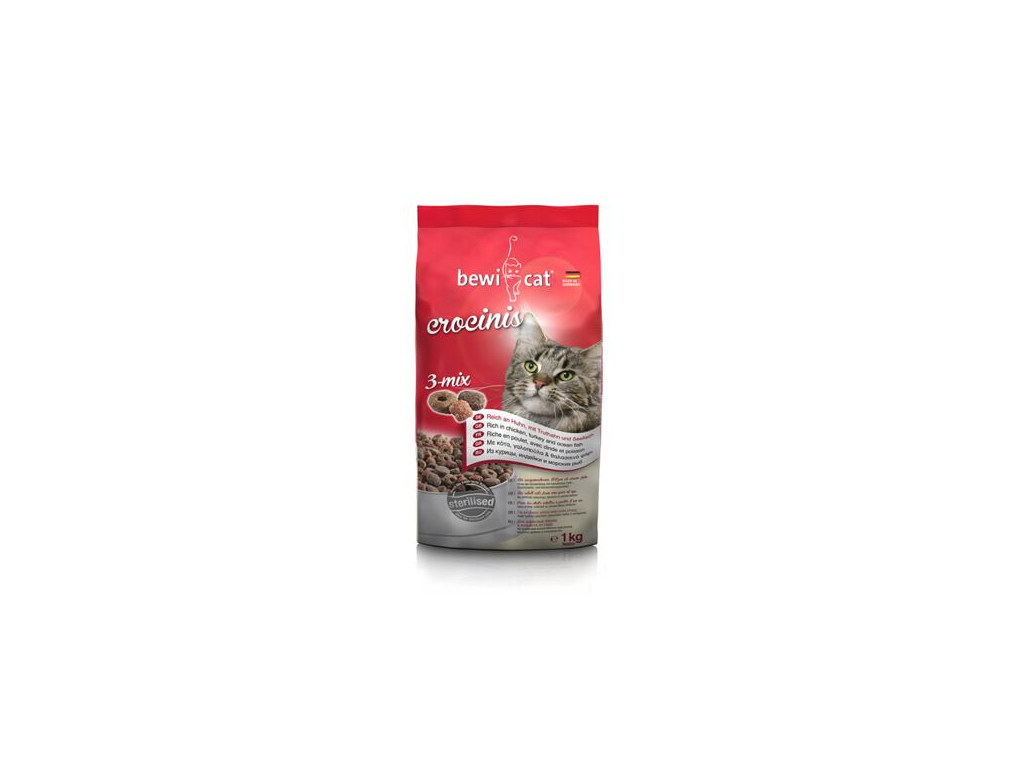 Bewi Cat Crocinis 3-mix 20 kg z kategorie Chovatelské potřeby a krmiva pro kočky > Krmivo a pamlsky pro kočky > Granule pro kočky