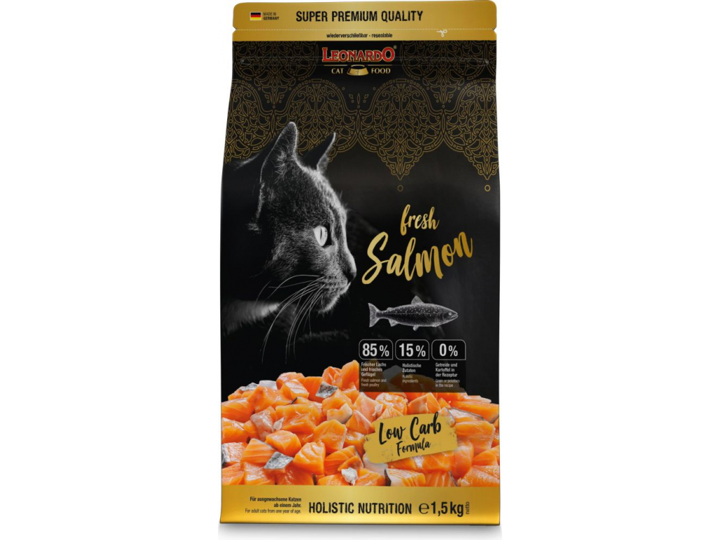 Leonardo Fresh Salmon 1,5 kg z kategorie Chovatelské potřeby a krmiva pro kočky > Krmivo a pamlsky pro kočky > Granule pro kočky