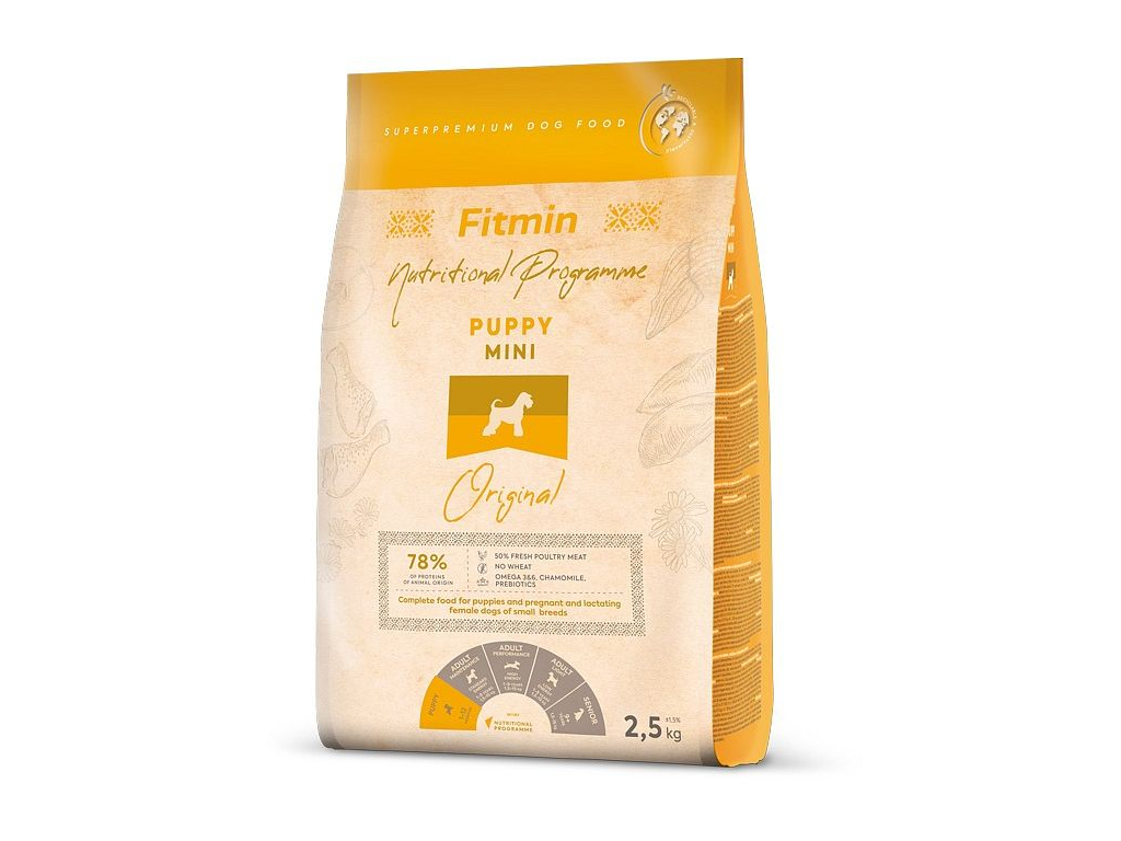 Fitmin Mini Puppy 2,5 kg z kategorie Chovatelské potřeby a krmiva pro psy > Krmiva pro psy > Granule pro psy
