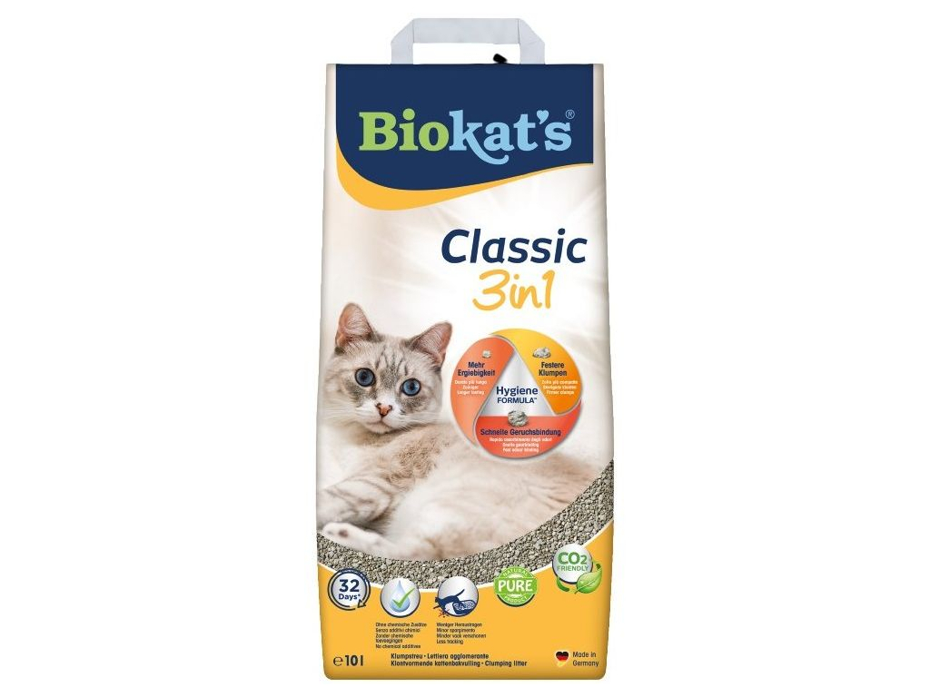 Biokat's Classis podestýlka 10l z kategorie Chovatelské potřeby a krmiva pro kočky > Toalety, steliva pro kočky > Steliva kočkolity pro kočky