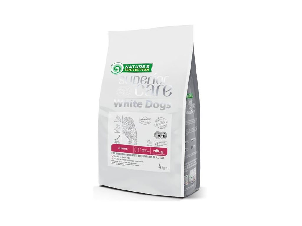 Nature's Protection Superior Care Dog Dry White Dogs Junior White Fish 4 kg z kategorie Chovatelské potřeby a krmiva pro psy > Krmiva pro psy > Granule pro psy