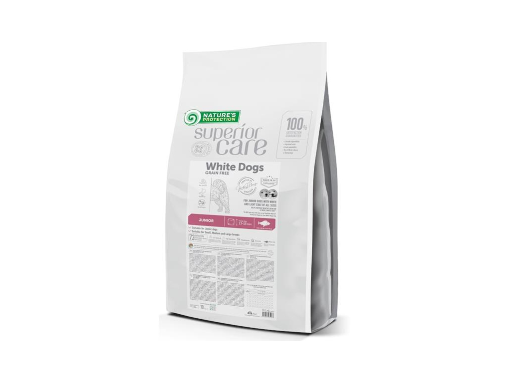 Nature's Protection Superior Care Dog Dry White Dogs Junior Grain Free White Fish 10 kg z kategorie Chovatelské potřeby a krmiva pro psy > Krmiva pro psy > Granule pro psy