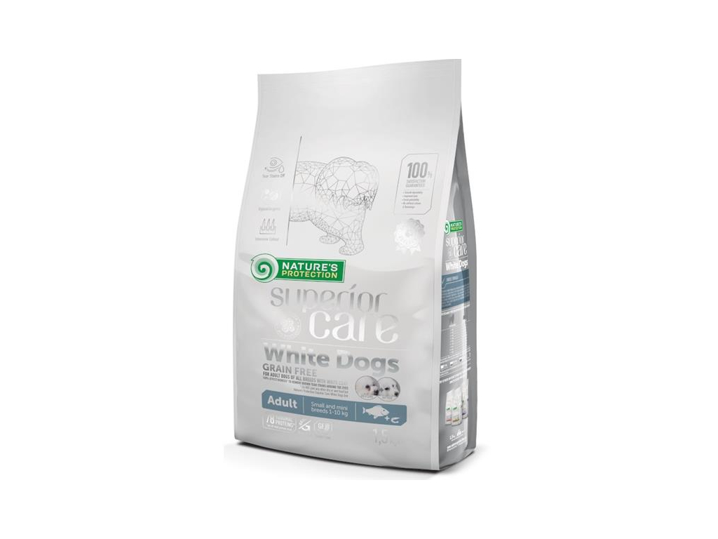 Nature's Protection Superior Care Dog Dry White Dogs Small Breeds Grain Free White Fish 1,5 kg z kategorie Chovatelské potřeby a krmiva pro psy > Krmiva pro psy > Granule pro psy