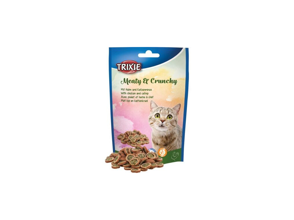 Trixie Meaty Crunchy pamlsky kuře s catnipem 50g z kategorie Chovatelské potřeby a krmiva pro kočky > Krmivo a pamlsky pro kočky > Pamlsky pro kočky