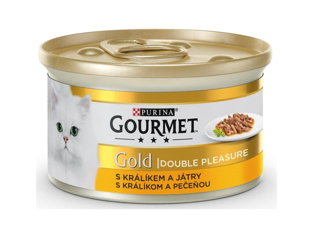 Gourmet Gold konzerva králík a játra 85g z kategorie Chovatelské potřeby a krmiva pro kočky > Krmivo a pamlsky pro kočky > Konzervy pro kočky