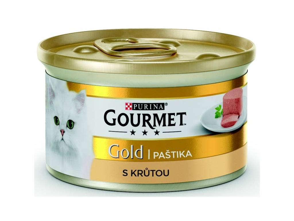 Gourmet Gold jemná paštika krůta 85 g z kategorie Chovatelské potřeby a krmiva pro kočky > Krmivo a pamlsky pro kočky > Konzervy pro kočky