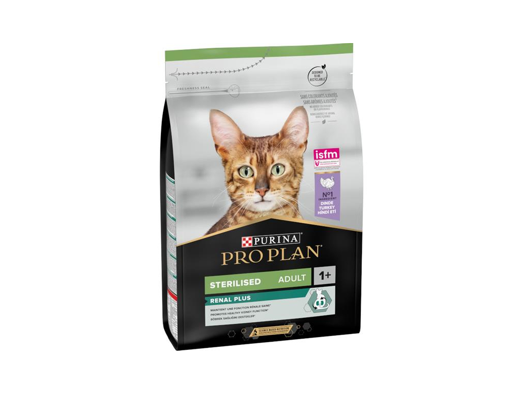 Pro Plan Cat Adult Sterilised Renal Plus krůta 3 kg z kategorie Chovatelské potřeby a krmiva pro kočky > Krmivo a pamlsky pro kočky > Granule pro kočky