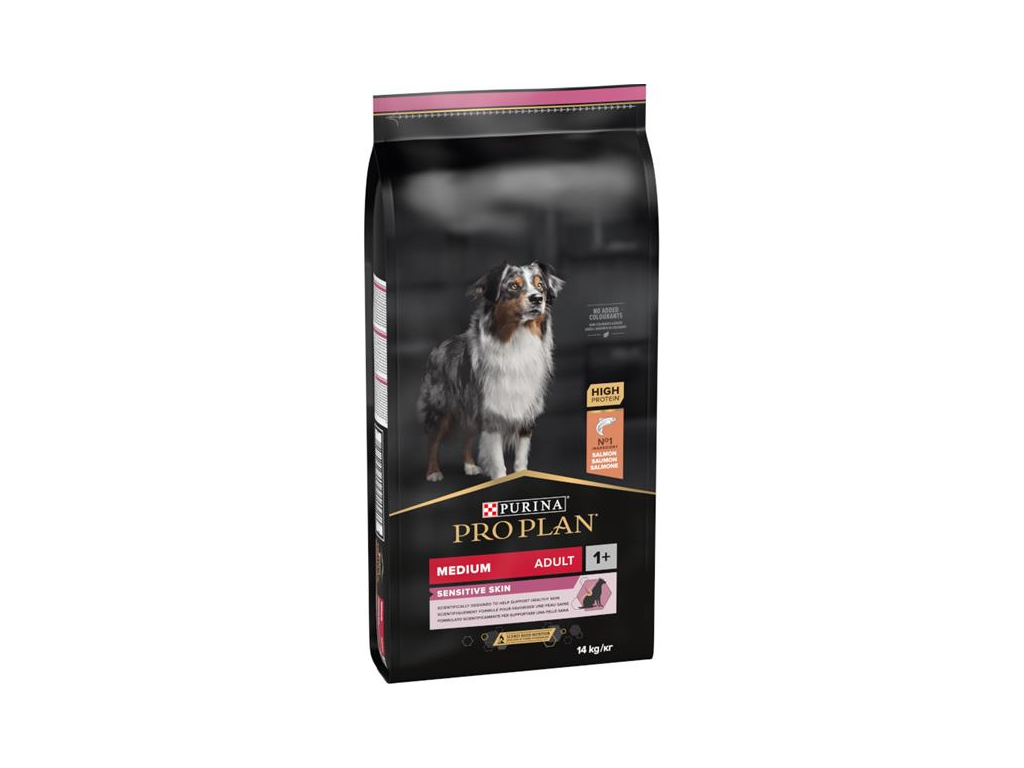 Pro Plan Dog Adult Medium Sensitive Skin losos 14 kg z kategorie Chovatelské potřeby a krmiva pro psy > Krmiva pro psy > Granule pro psy
