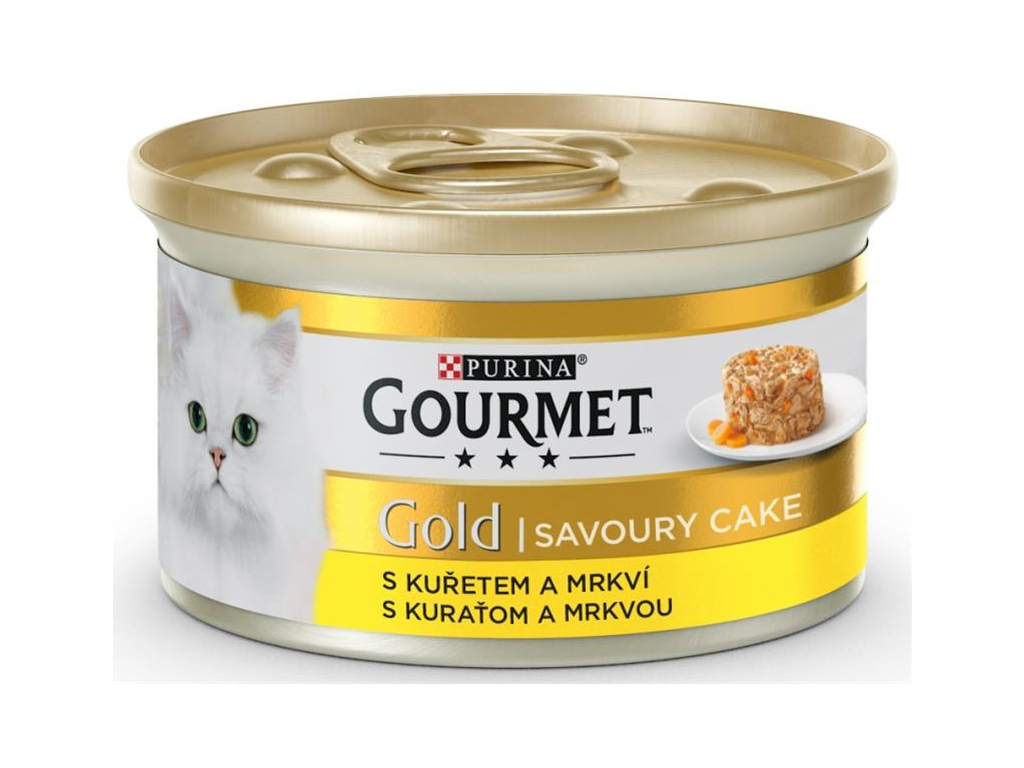 Gourmet Gold Savoury Cake kuře s mrkví 85g z kategorie Chovatelské potřeby a krmiva pro kočky > Krmivo a pamlsky pro kočky > Konzervy pro kočky
