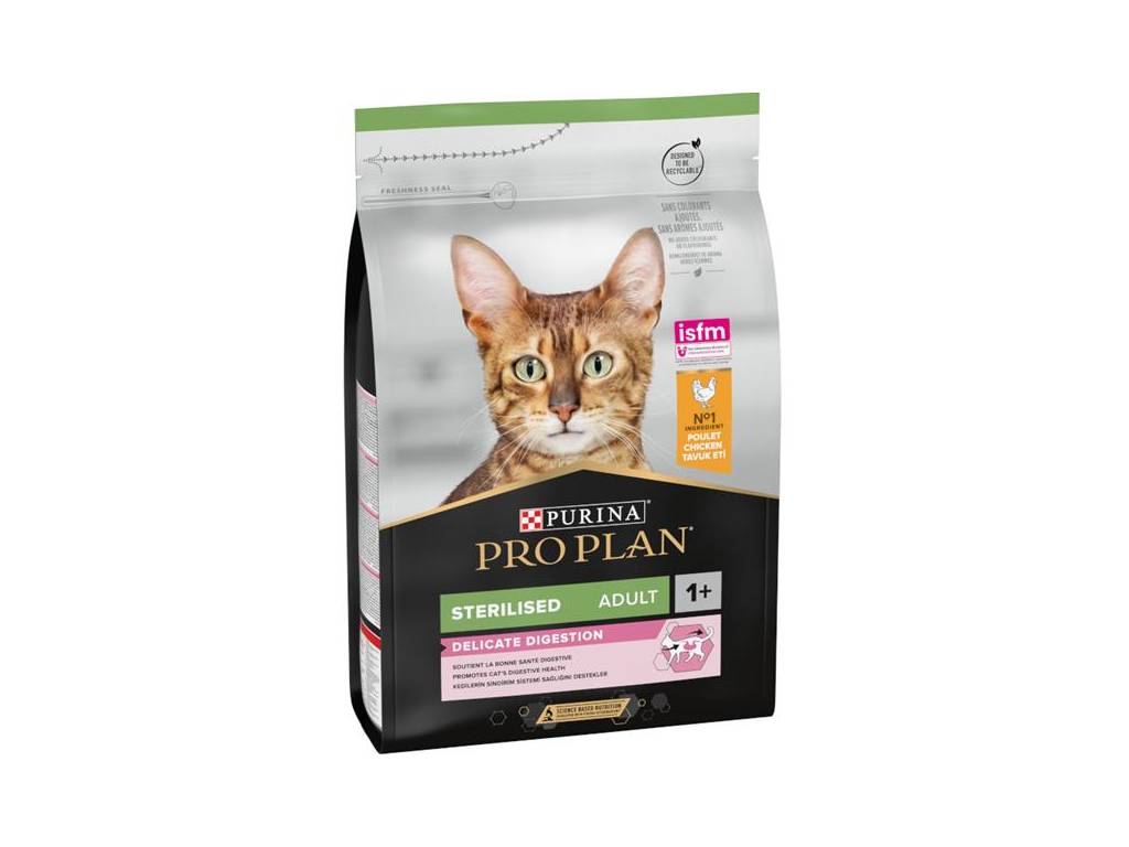 Pro Plan Cat Adult Sterilised Delicate Digestion kuře 3 kg z kategorie Chovatelské potřeby a krmiva pro kočky > Krmivo a pamlsky pro kočky > Granule pro kočky