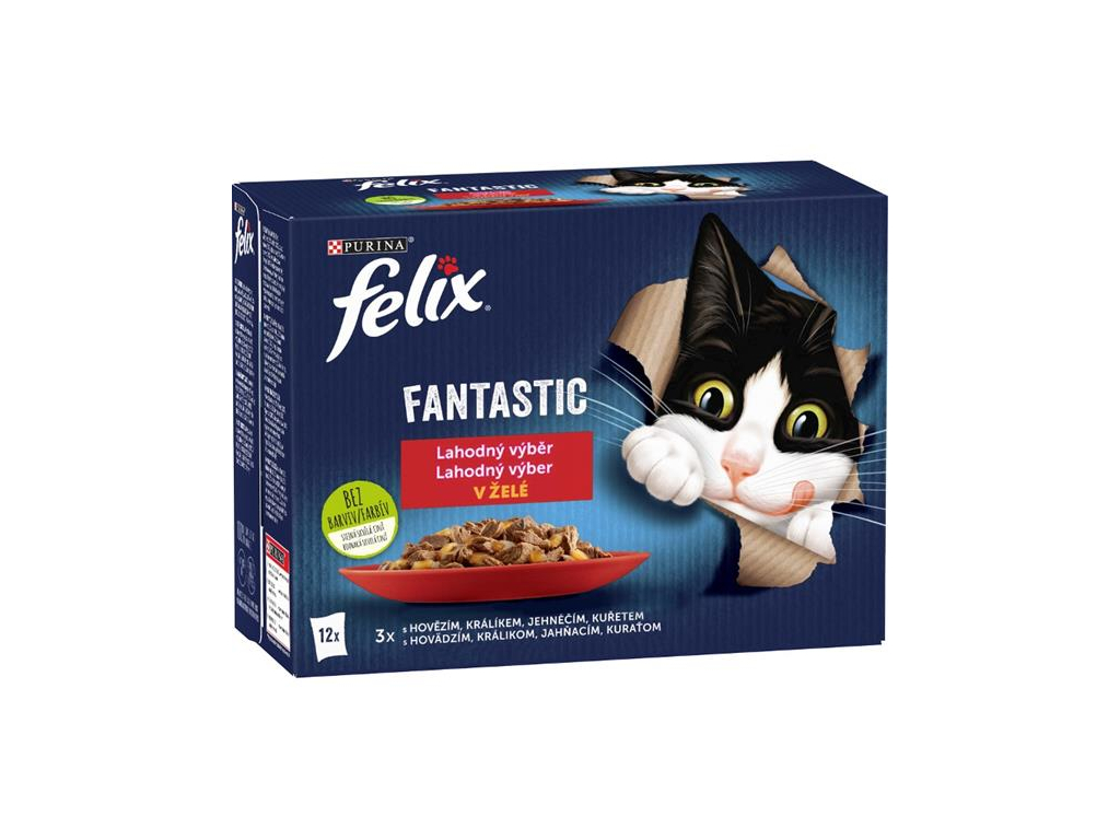 FELIX Fantastic Multipack masový výběr v želé 12x85g z kategorie Chovatelské potřeby a krmiva pro kočky > Krmivo a pamlsky pro kočky > Kapsičky pro kočky