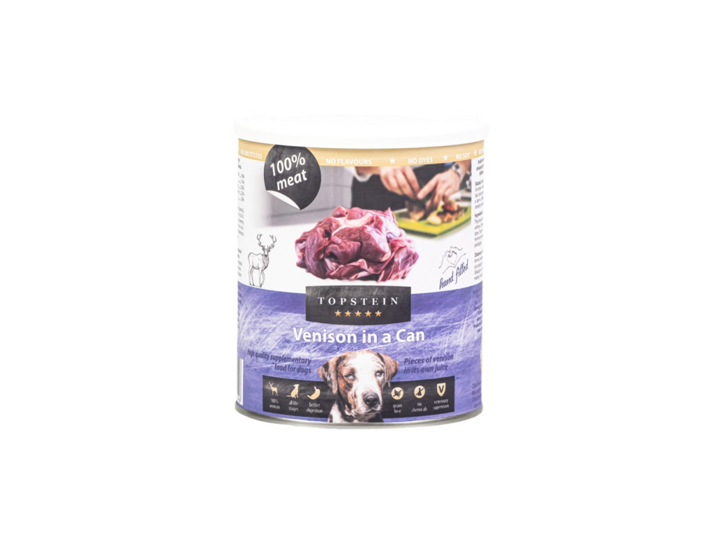Topstein Zvěřina v plechu 800 g z kategorie Chovatelské potřeby a krmiva pro psy > Krmiva pro psy > Konzervy pro psy