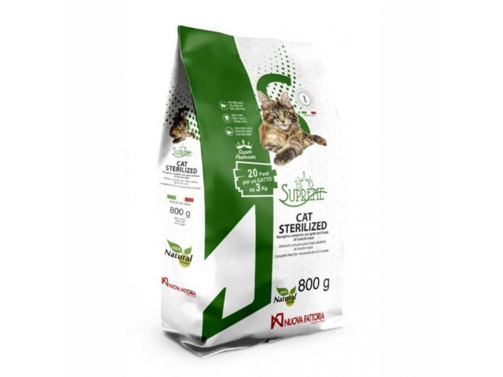 Nuova Fattoria Supreme Cat Sterilized 15 kg z kategorie Chovatelské potřeby a krmiva pro kočky > Krmivo a pamlsky pro kočky > Granule pro kočky