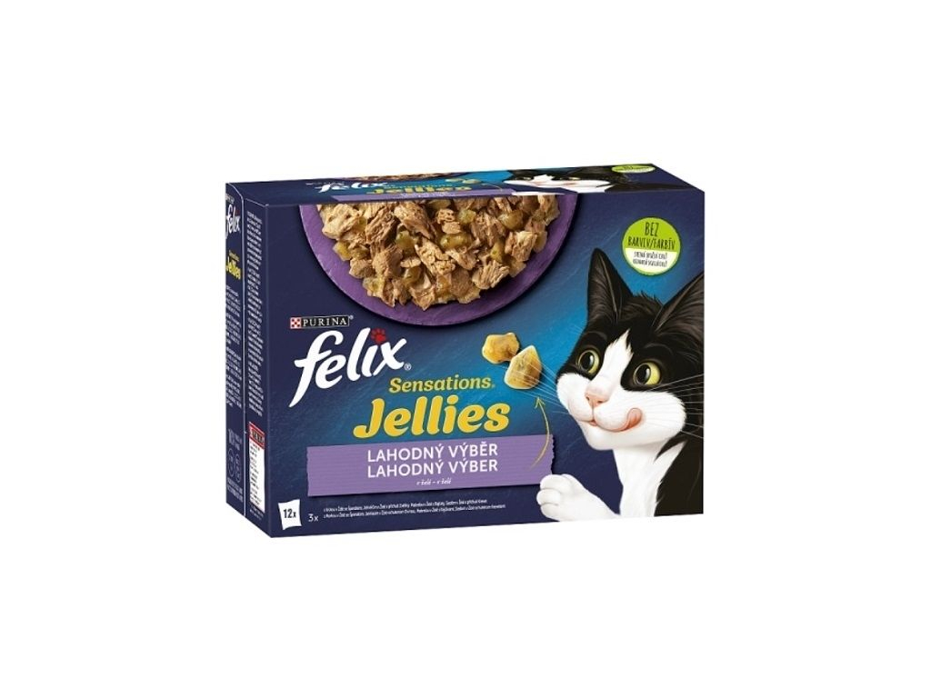 Felix Sensations Jellies Multipack v želé 12x85g z kategorie Chovatelské potřeby a krmiva pro kočky > Krmivo a pamlsky pro kočky > Kapsičky pro kočky