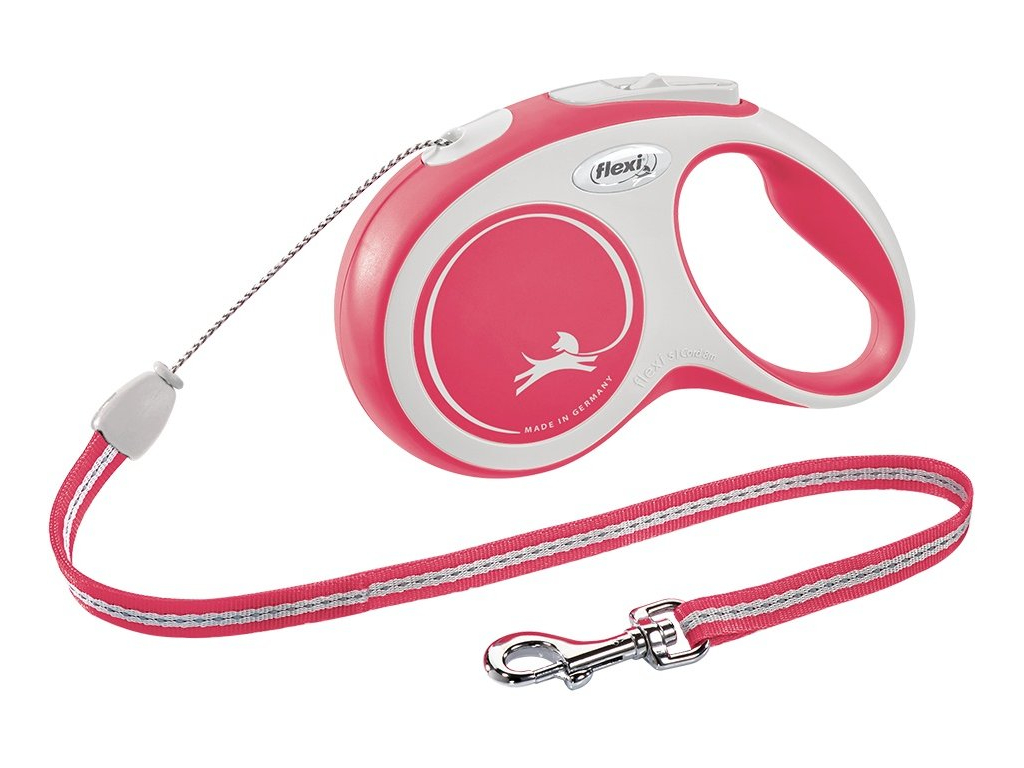 Flexi New Comfort S vodítko lanko 8m/12kg červená z kategorie Chovatelské potřeby a krmiva pro psy > Obojky, vodítka a postroje pro psy > Vodítka pro psy > Samonavíjecí vodítka pro psy