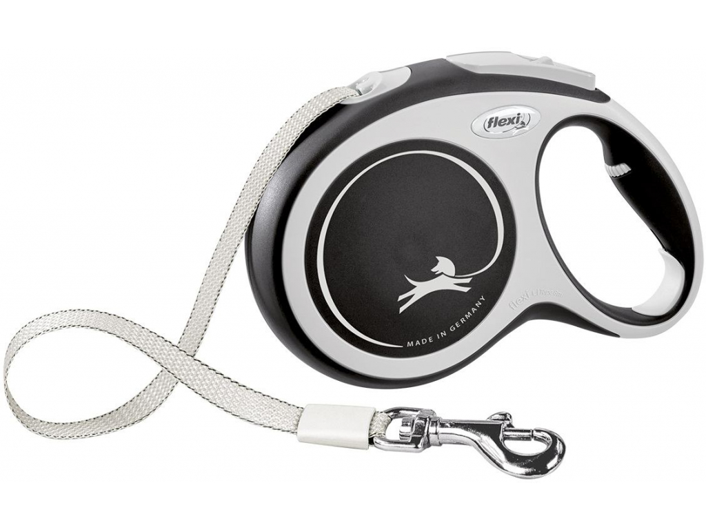 Flexi New Comfort L vodítko pásek 8m/50kg černá z kategorie Chovatelské potřeby a krmiva pro psy > Obojky, vodítka a postroje pro psy > Vodítka pro psy > Samonavíjecí vodítka pro psy
