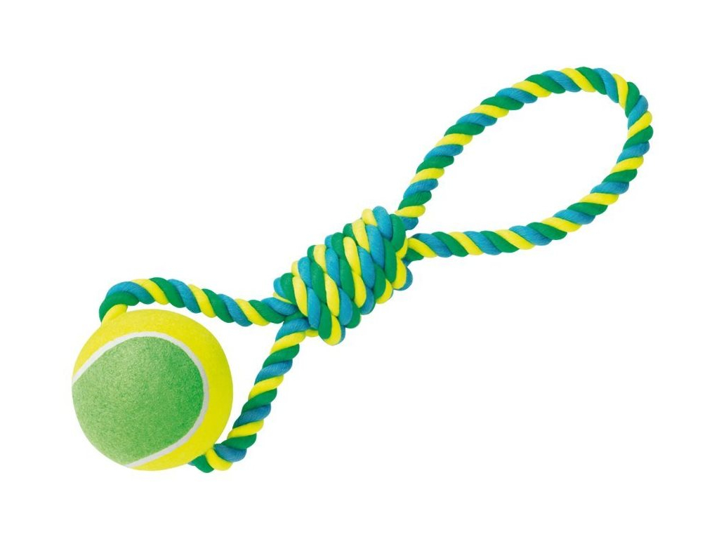 Nobby hračka tenisák XXL 12cm s lanem z kategorie Chovatelské potřeby a krmiva pro psy > Hračky pro psy > Tenisové hračky pro psy