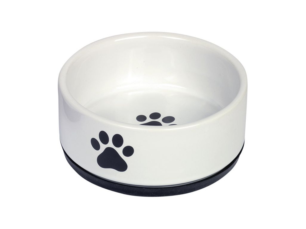 Nobby Paw keramická miska s protiskluzem bílá 14 x 6,5 cm 400ml z kategorie Chovatelské potřeby a krmiva pro psy > Misky a dávkovače pro psy > keramické misky pro psy