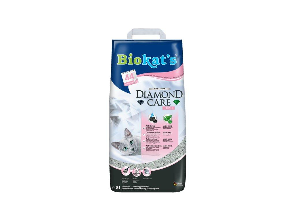 Biokats Diamond Care Fresh kočkolit 8l z kategorie Chovatelské potřeby a krmiva pro kočky > Toalety, steliva pro kočky > Steliva kočkolity pro kočky