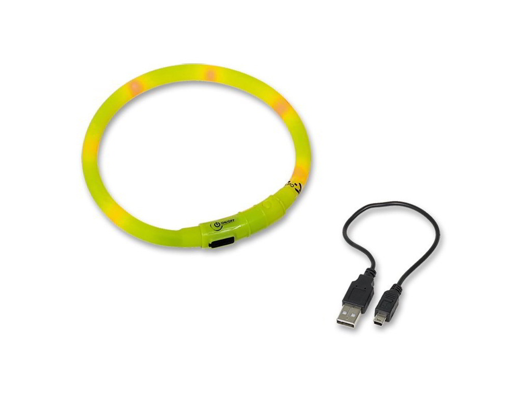 Nobby Led Visible svítící kroužek silikon žlutá 40cm z kategorie Chovatelské potřeby a krmiva pro psy > Obojky, vodítka a postroje pro psy > Obojky pro psy