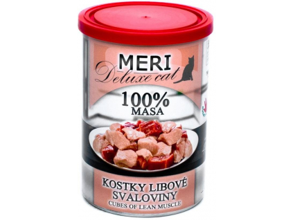 MERI Deluxe Cat kostky libové svaloviny 400g z kategorie Chovatelské potřeby a krmiva pro kočky > Krmivo a pamlsky pro kočky > Konzervy pro kočky