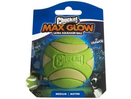 Labda Max Glow Ultra Squeaker Medium 6,5 cm – világító