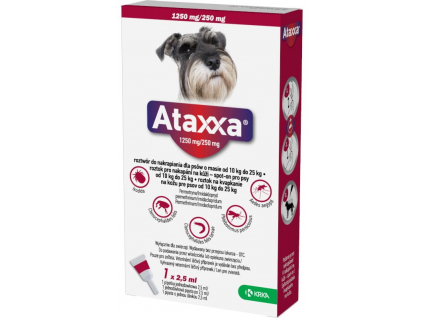 Ataxxa pro psy 10-25kg spot-on 1x2.5ml z kategorie Chovatelské potřeby a krmiva pro psy > Antiparazitika pro psy > Pipety (Spot On) pro psy
