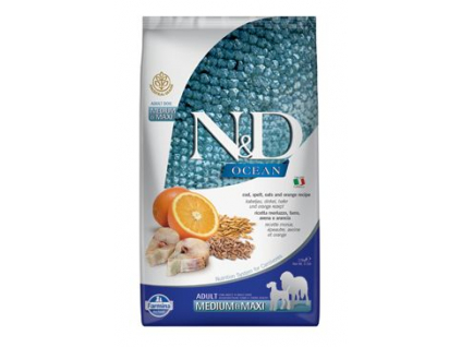 N&D OCEAN DOG LG Adult M/L Codfish & Orange 2,5kg z kategorie Chovatelské potřeby a krmiva pro psy > Krmiva pro psy > Granule pro psy