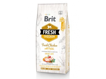 Brit Fresh Chicken & Potato Adult Great Life 12 kg z kategorie Chovatelské potřeby a krmiva pro psy > Krmiva pro psy > Granule pro psy
