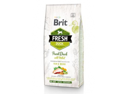 Brit Fresh Duck & Millet Adult Run & Work 2,5 kg z kategorie Chovatelské potřeby a krmiva pro psy > Krmiva pro psy > Granule pro psy