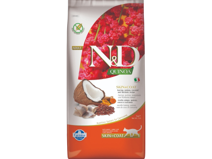 N&D QUINOA Cat GF Skin & Coat, Herring & Coconut Adult 5 kg